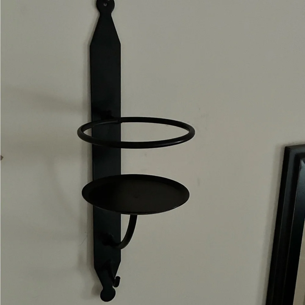 STUNNING AMISH HANDMADE WROUGHT IRON WALL SCONCE 15 3/4